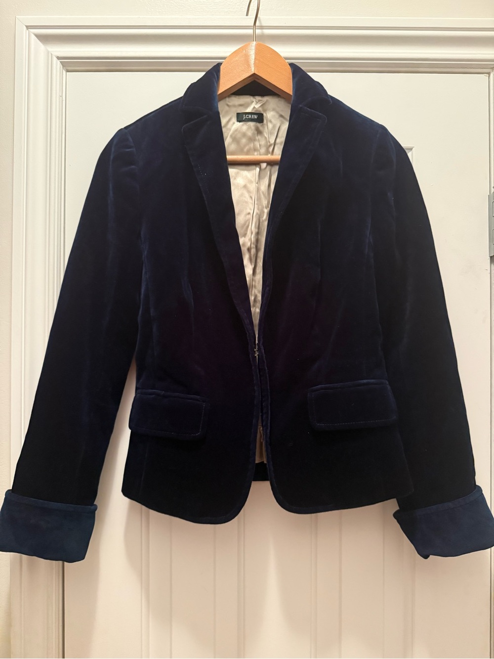 J. Crew Velvet Navy Blazer Jacket